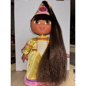 Vintage Dora the Explorer Magic Hair Fairytale Princess Doll Talks Mattel WORKS!